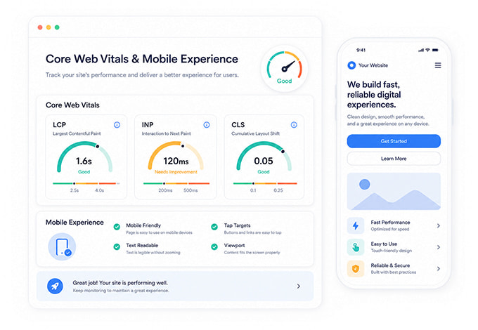 Review Core Web Vitals and Mobile Experience