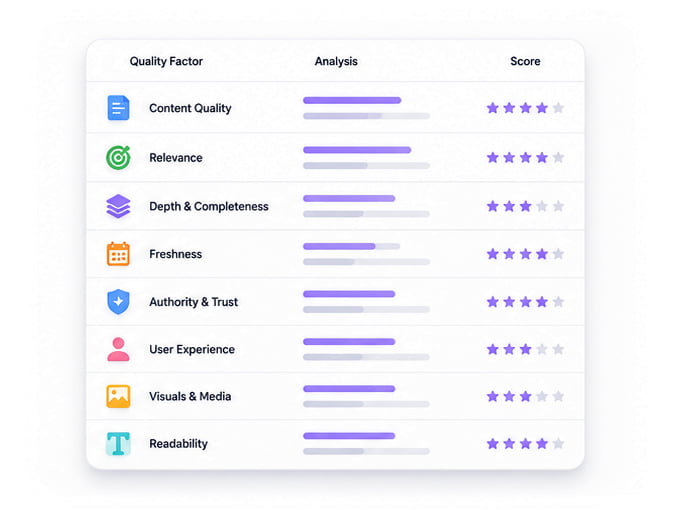 Evaluate the Quality of the Top-Ranking Pages